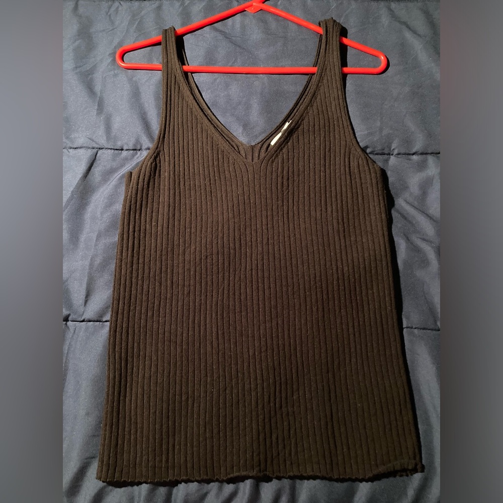 Nine West Ribbed Tank Black Size M